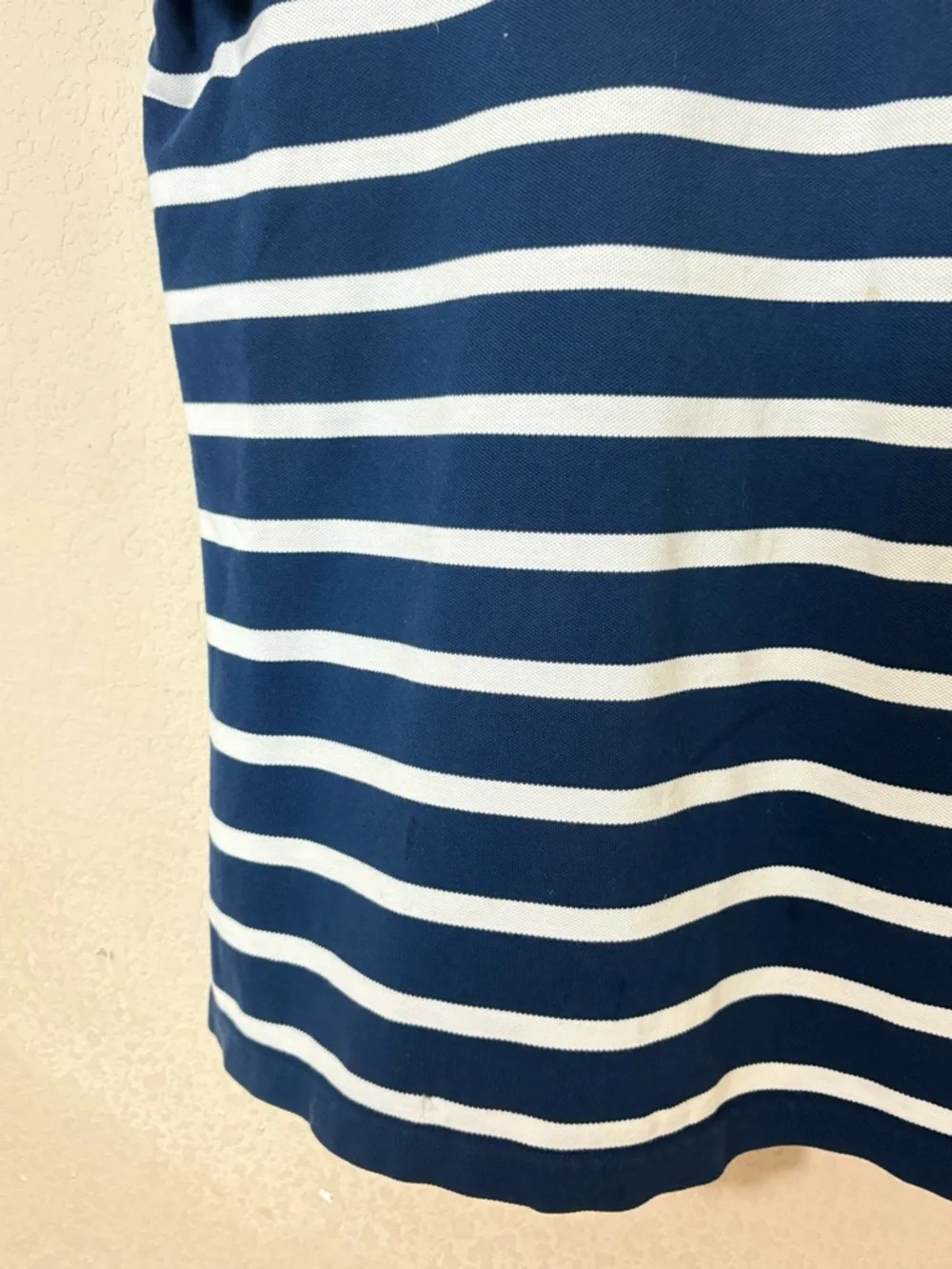 Banana Republic MULTI-STRIPE PIQUE POLO Blue & White Short Sleeve Shirt Large